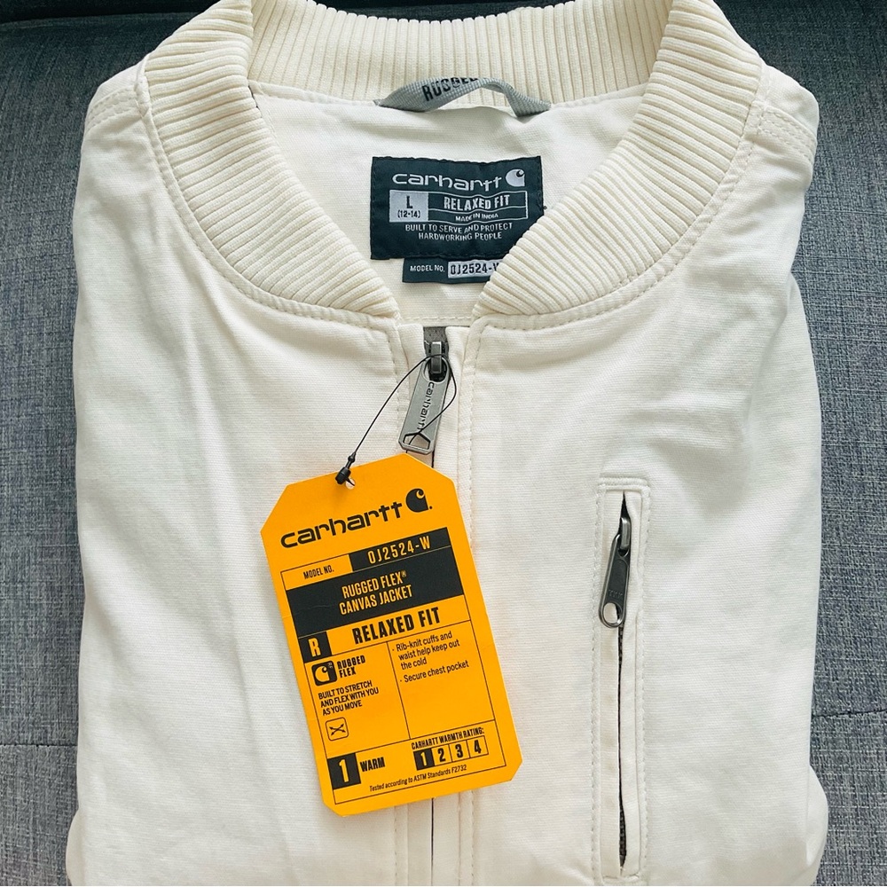 Carhartt Women's Cream Zip-Front Bomber Jacket - Picture 5 of 8